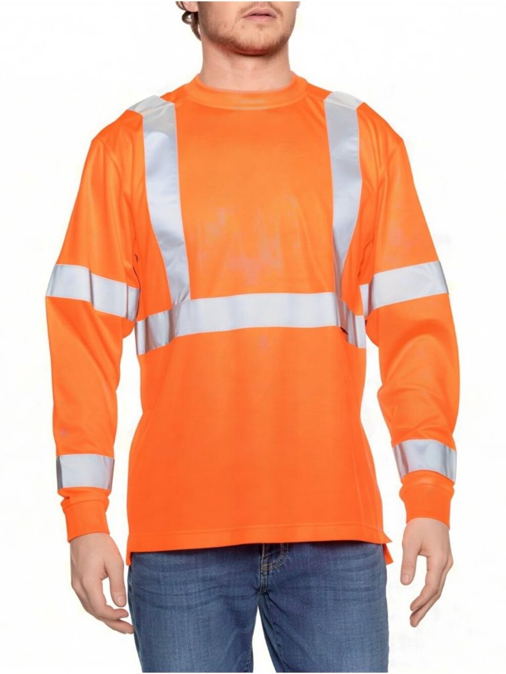 Wolverine Men's Hi-Vis Long Sleeve Tee XL Orange Caution T-Shirt Class 3 Safety